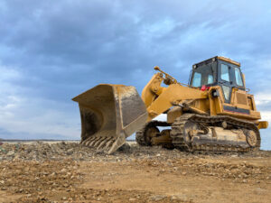 Crawler loader on construction site